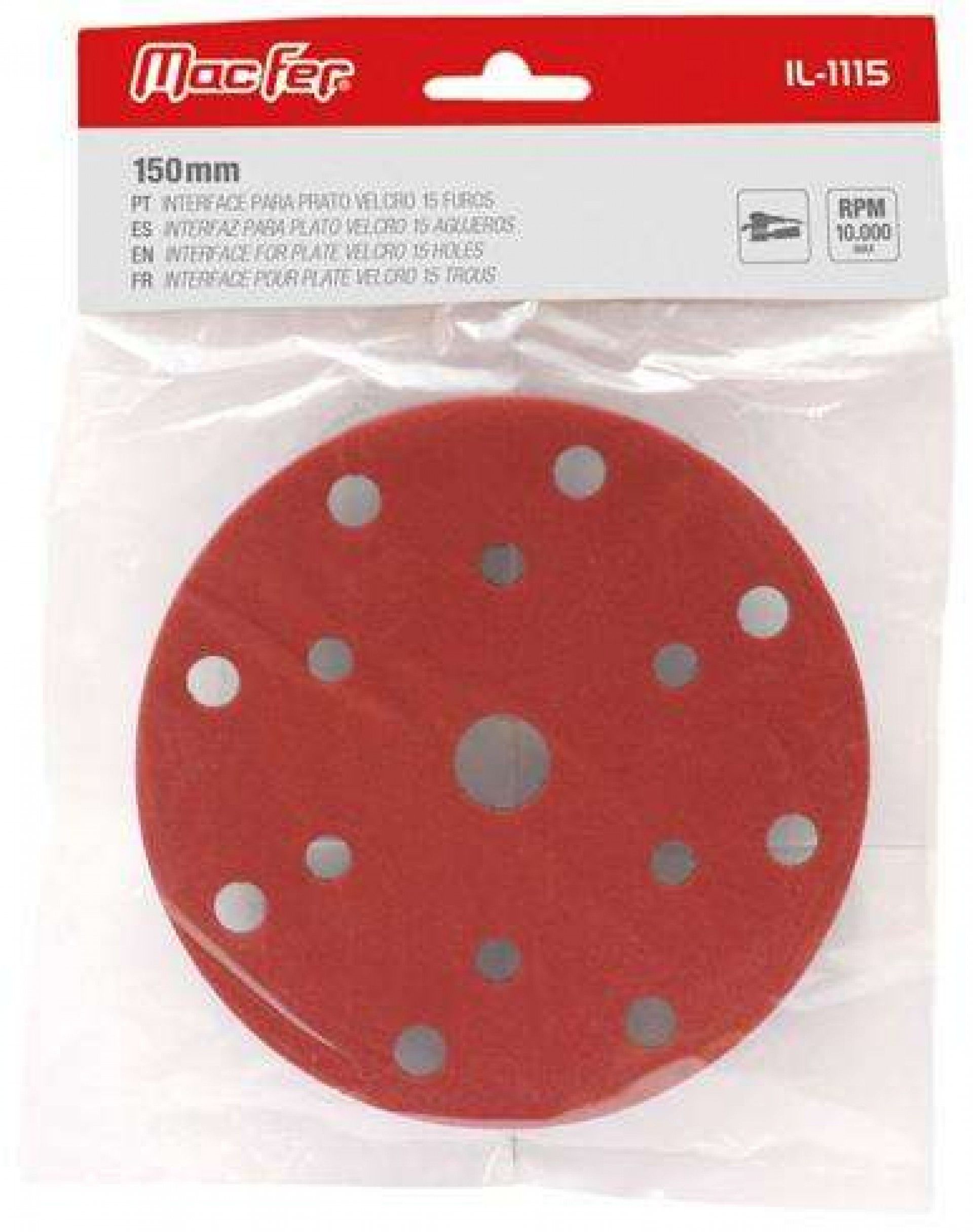 Interface p/ prato velcro 15 furos MacFer IL-1115 150mm refª 033.0041 MACFER