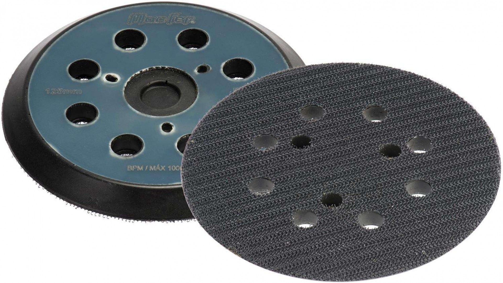 Prato velcro para lixadora PLV-MKT 125mm 8 furos refª 033.0037 MACFER