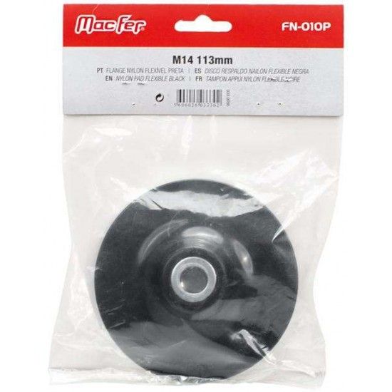Flange nylon flexível MacFer FN-010P M14 172mm preta refª 033.0032 MACFER Flange nylon flexível MacFer FN-010P M14 172mm preta refª 033.0032 MACFER