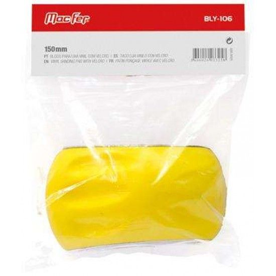 Bloco p/ lixa vinil c/ velcro MacFer BLY-106 150mm refª 033.0025 MACFER Bloco p/ lixa vinil c/ velcro MacFer BLY-106 150mm refª 033.0025 MACFER