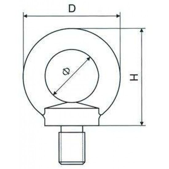 Olhal suspens�o macho M8 Galvanizado ref� 032.0080 MACFER