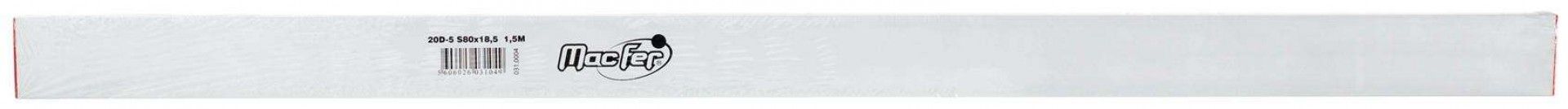 Régua alumínio MacFer 20D-5 2,0m 80x18,5mm refª 031.0001 MACFER