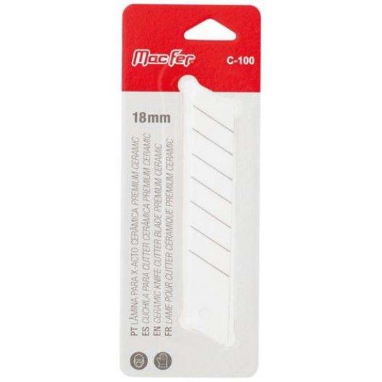Lâmina p/ x-acto cerâm. MacFer C-100 Premium Ceramic 18mm refª 027.0086 MACFER Lâmina p/ x-acto cerâm. MacFer C-100 Premium Ceramic 18mm refª 027.0086 MACFER