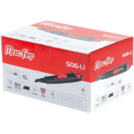 X-acto c/ travão cassete MacFer 50G-L1 18mm refª 027.0066 MACFER X-acto c/ travão cassete MacFer 50G-L1 18mm refª 027.0066 MACFER