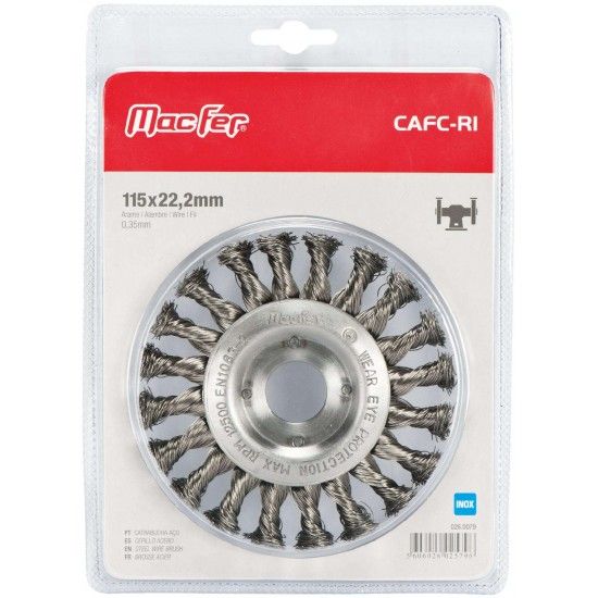 Catrabucha ao 115x22.2mm arame retorcido inox [026.0079] MacFer