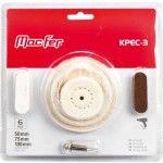 Kit polir escovas algodo circular KPEC-3 50, 75, 100mm 6ps ref 025.0063 MACFER
