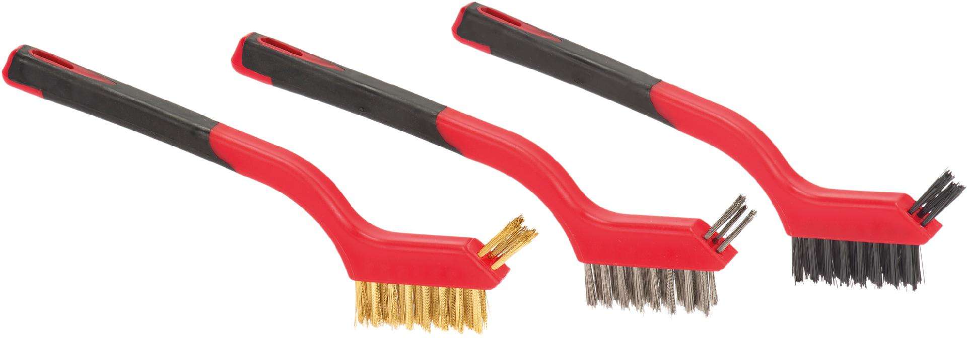 Jogo mini escovas com cabo plástico para velas JMEP-01 3pçs refª 025.0050 MACFER