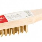 Escova ao c/ cabo madeira MacFer EAMM-5L 5 filas latonada ref 025.0026 MACFER