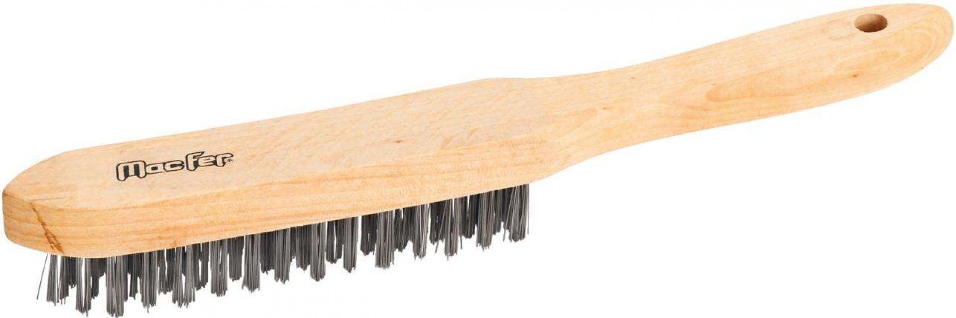 Escova aço c/ cabo madeira MacFer EAMM-4P 4 filas preta refª 025.0028 MACFER