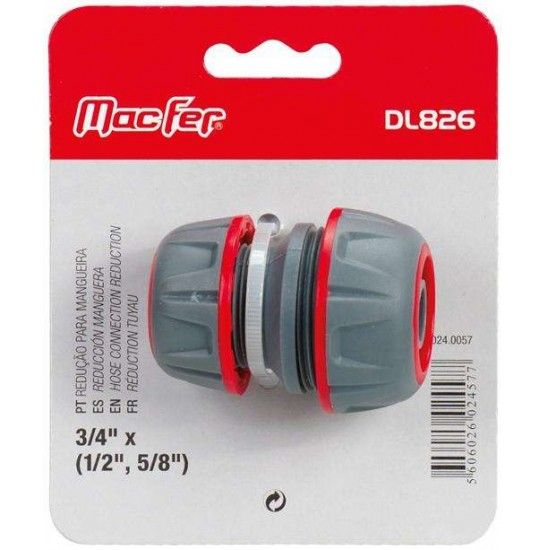Redução para mangueira DL826 3/4" x (1/2", 5/8") refª 024.0057 MACFER Redução para mangueira DL826 3/4" x (1/2", 5/8") refª 024.0057 MACFER