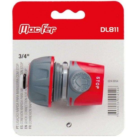 Ligao rpida para mangueira com stop DL811 1/2", 5/8" ref 024.0053 MACFER