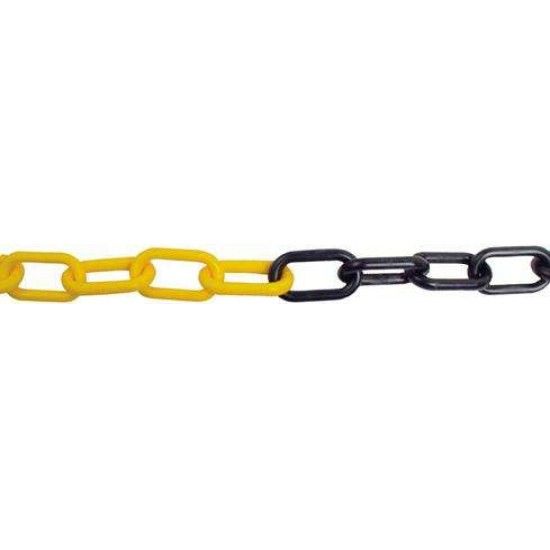 Corrente plstico CPYBK  8mm amarela/ preta (25m) ref 020.0074 MACFER