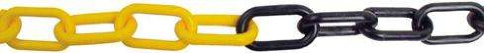 Corrente plástico CPYBK 8mm amarela/ preta (25m) refª 020.0074 MACFER