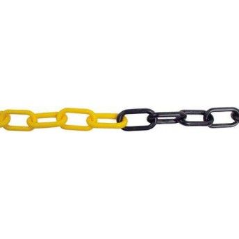 Corrente plstico CPYBK  8mm amarela/ preta (25m) ref 020.0074 MACFER