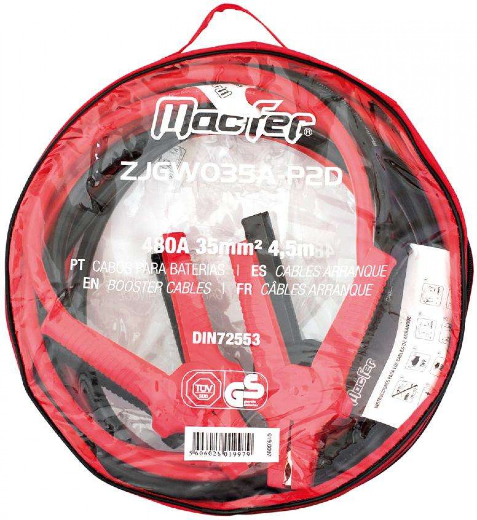 Cabos p/ baterias MacFer ZJGW035A-P2D 480A 35mm2 4,5m refª 019.0097 MACFER