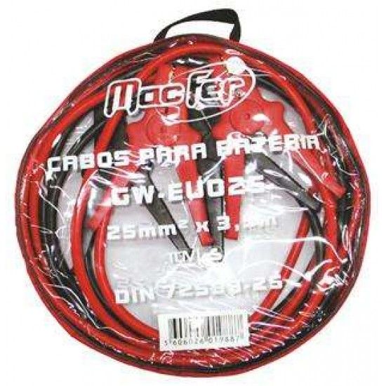 Cabos p/ baterias MacFer GW-EU125A 350A 25mm2 3,5m ref 019.0091 MACFER