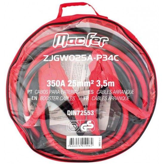 Cabos p/ baterias MacFer ZJGW025A-P34C 350A 25mm2 3,5m ref 019.0096 MACFER