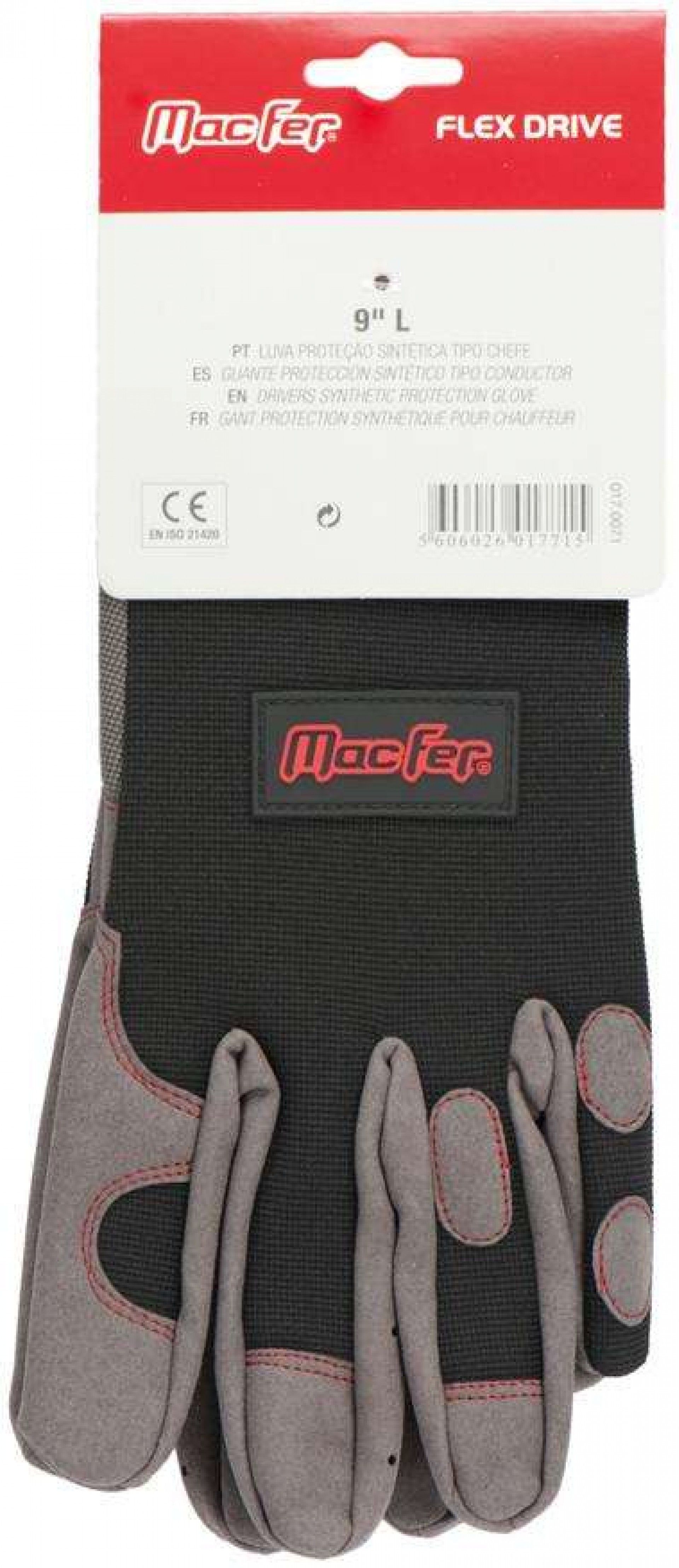Luva prot. sint. t/ chefe MacFer Flex Drive 9" L refª 017.0071 MACFER