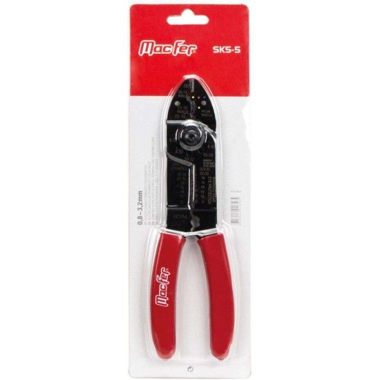 Alicate cravar terminais e descarnar fio SK5-5 0,8~3,2mm2 ref 016.0056 MACFER