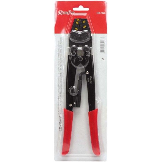 Alicate cravar term. elc. no isolados  HD-16L 1,25~16mm2 ref 016.0051 MACFER