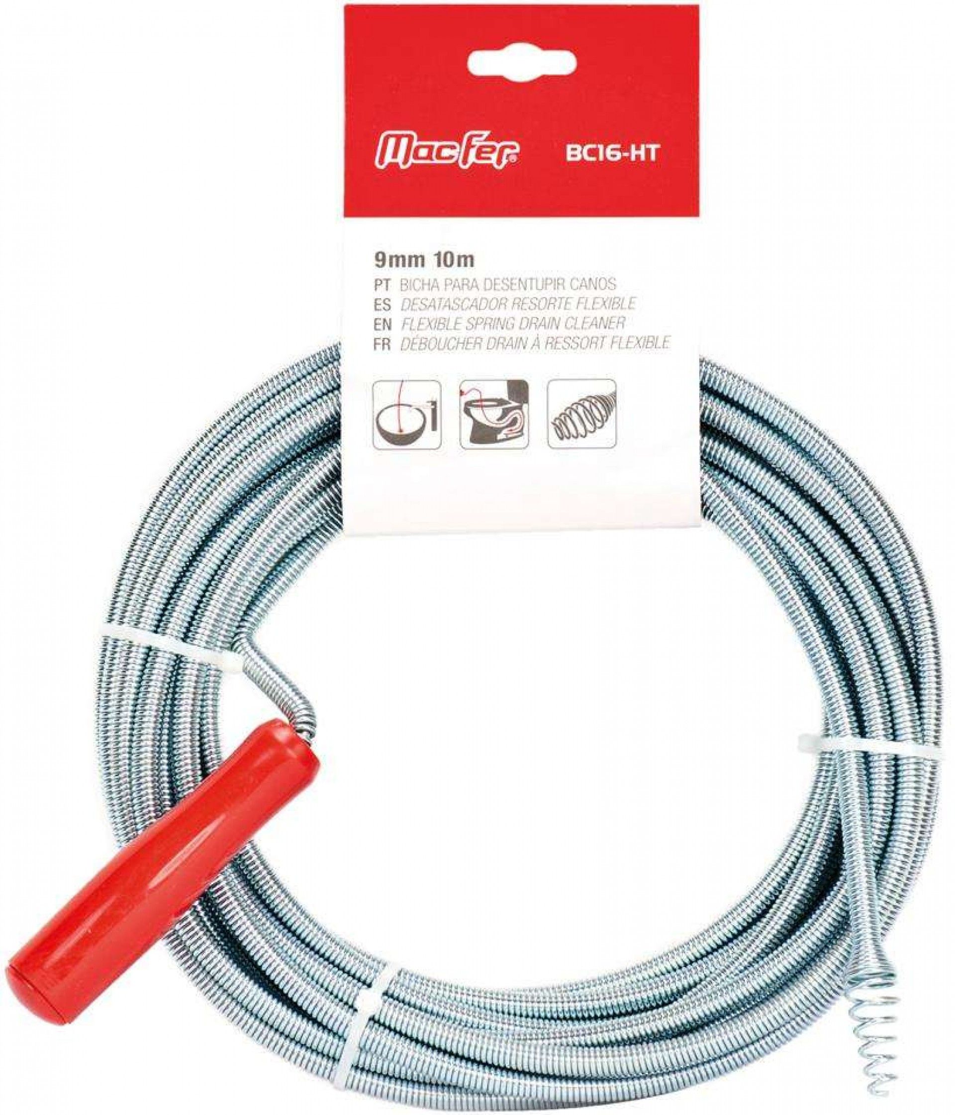 Bicha para desentupir canos BC16-HT 9mm 10m refª 014.0072 MACFER