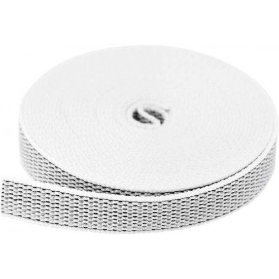 Fita p/ estore nylon  FEN-BP-BL 20mm 6m branca/ preta  ref 009.0161 MACFER