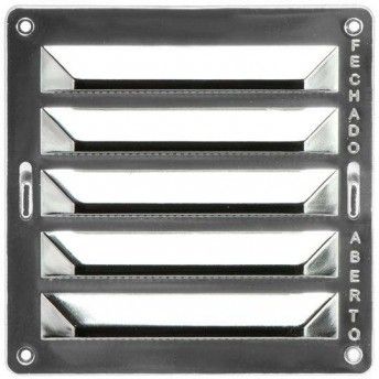Grelha ventiladora com regulador vertical PP RRV-102-CRM 150x150mm cromada ref 009.0144 MACFER
