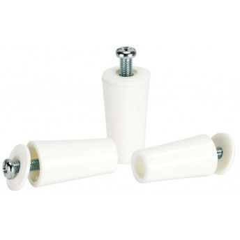 Batente estore cnico plstico com anilha e parafuso mf BE01-W 22x40mm branco ref 009.0066 MACFER