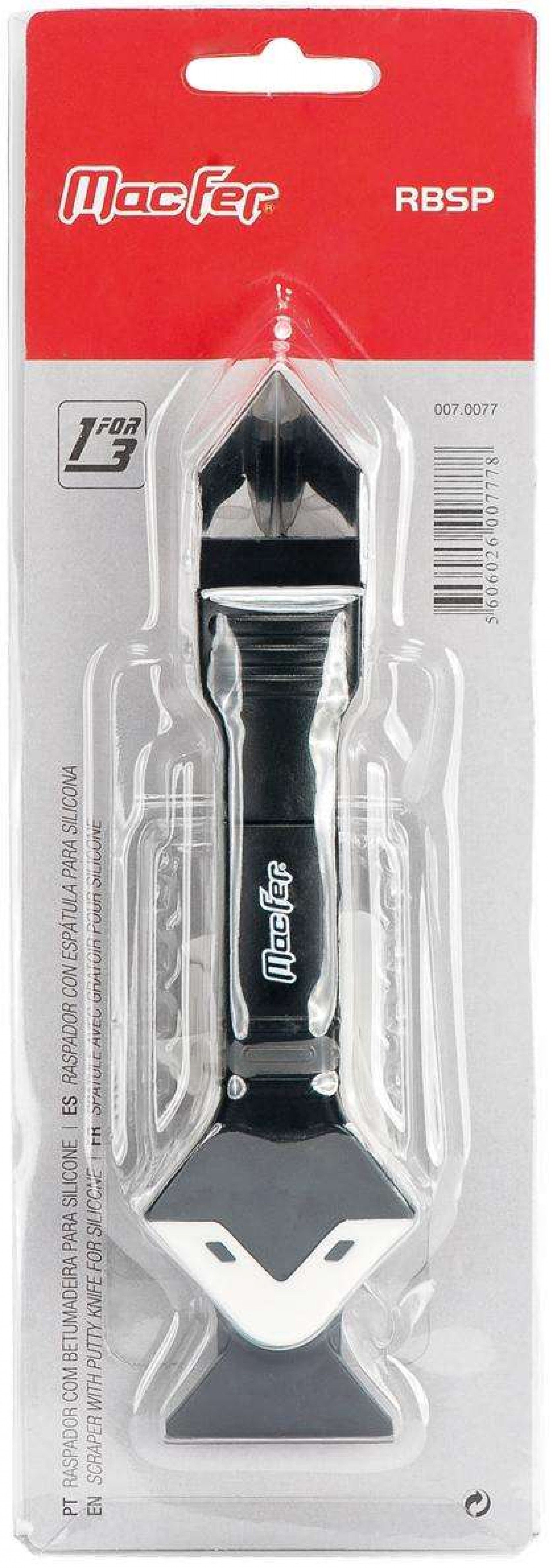 Raspador c/betumadeira p/silicone 3 em 1 refª 007.0077 MACFER