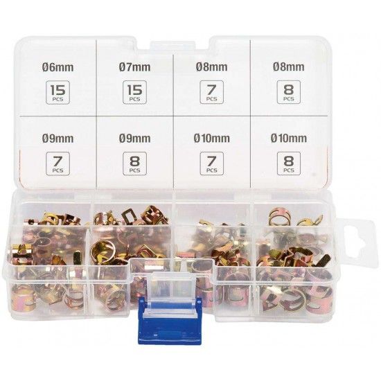 Caixa stock abraadeiras mola 6-10mm 75p  Ref 004.0001 MACFER