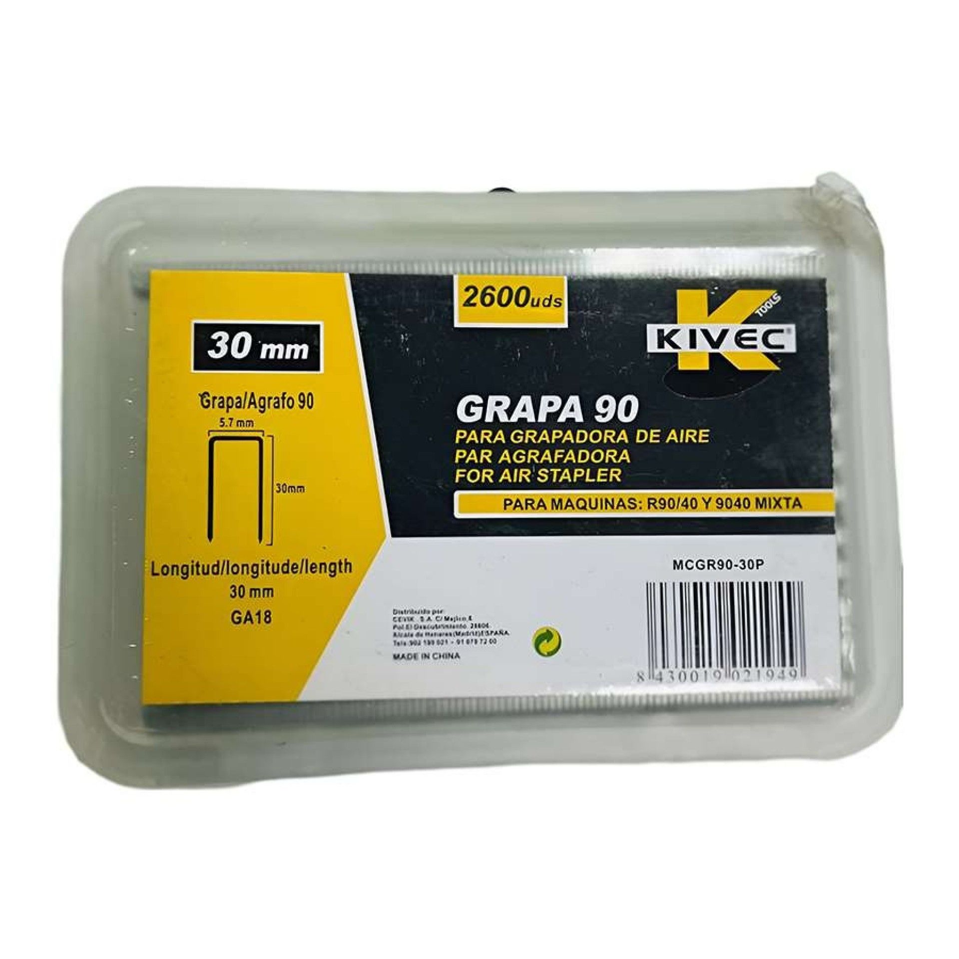 Caixa De Grampos refª MCGR90-10P Kivec