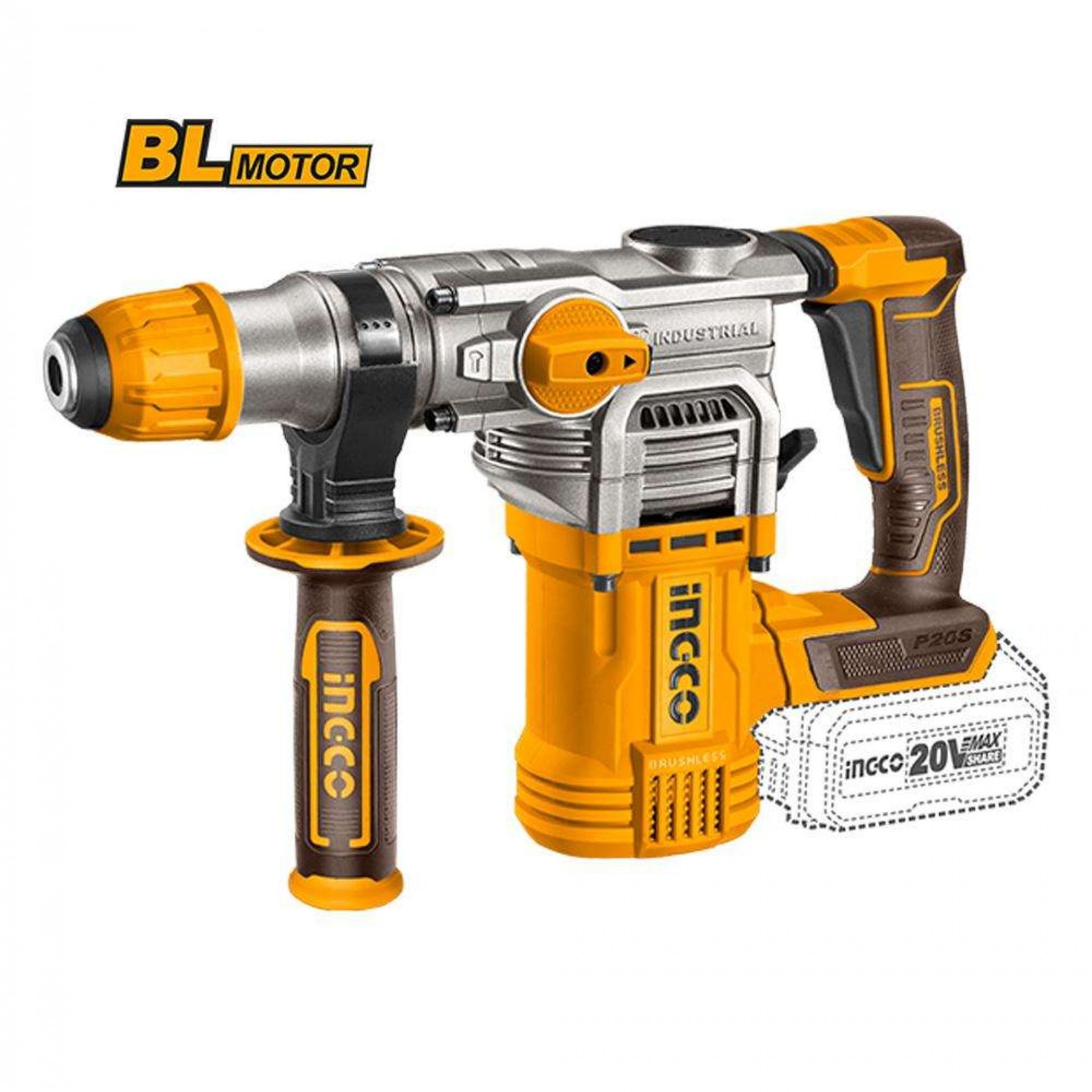 Martelo Demolidor E Perfurador 20V Brushless 4,5J refª CRHLI20288 IngCo