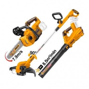 Kit 3 Em 1 Jardim 20V Brushless + 2 Bat 4A + Carregador  ref COSLI241189E IngCo