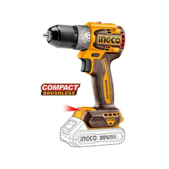 Aparafusadora 20V Brushless 60Nm + 2 Bat 2A + Ca + Mala  ref CDLI20602E IngCo