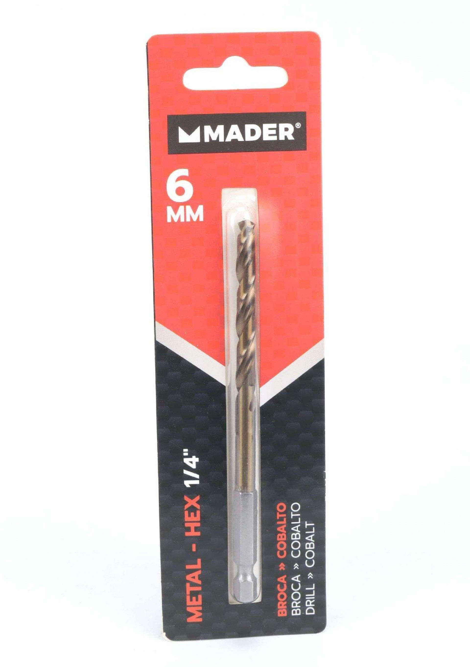 Broca Hex para Metal, Cobalto, ¼, 6mm refª 95197 MADER