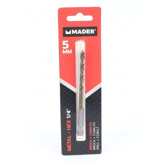 Broca Hex para Metal, Cobalto, 1/4, 5mm ref 95196 MADER