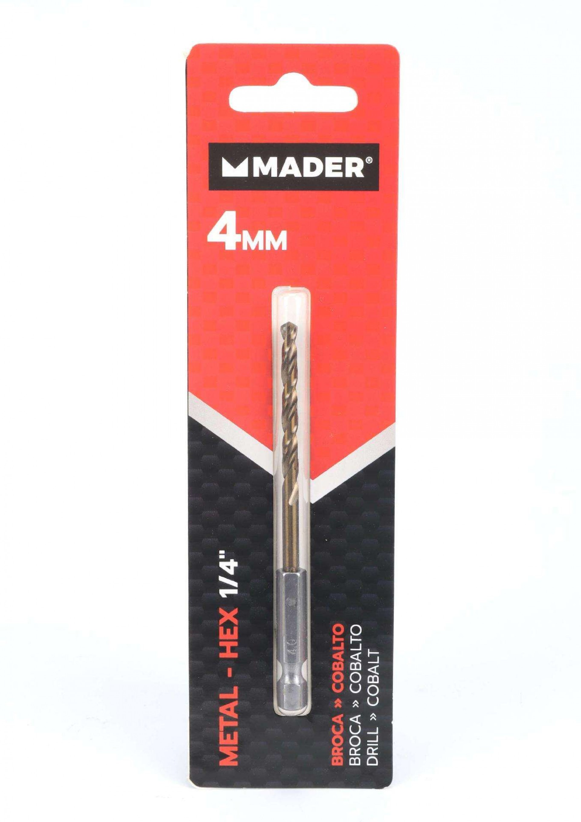 Broca Hex para Metal, Cobalto, ¼, 4mm refª 95194 MADER