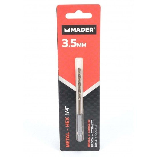 Broca Hex para Metal, Cobalto, 1/4, 3.5mm ref 95193 MADER