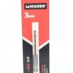 Broca Hex para Metal, Cobalto, 1/4, 3mm ref 95192 MADER