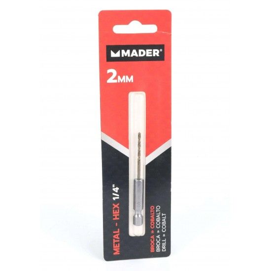 Broca Hex para Metal, Cobalto, 1/4, 2mm ref� 95190 MADER