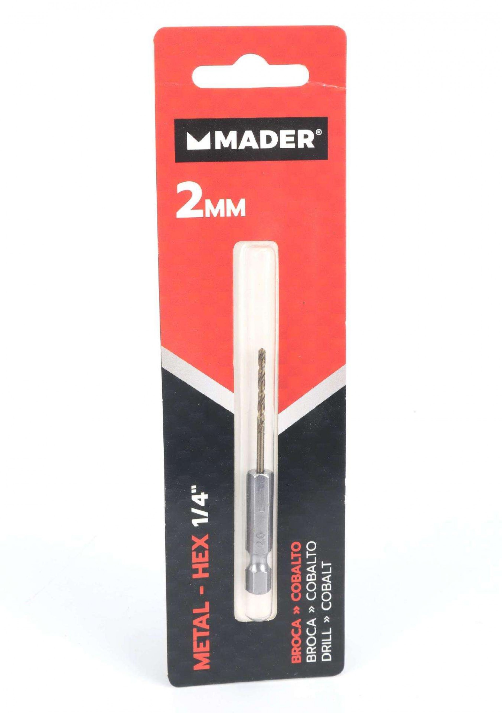 Broca Hex para Metal, Cobalto, ¼, 2mm refª 95190 MADER