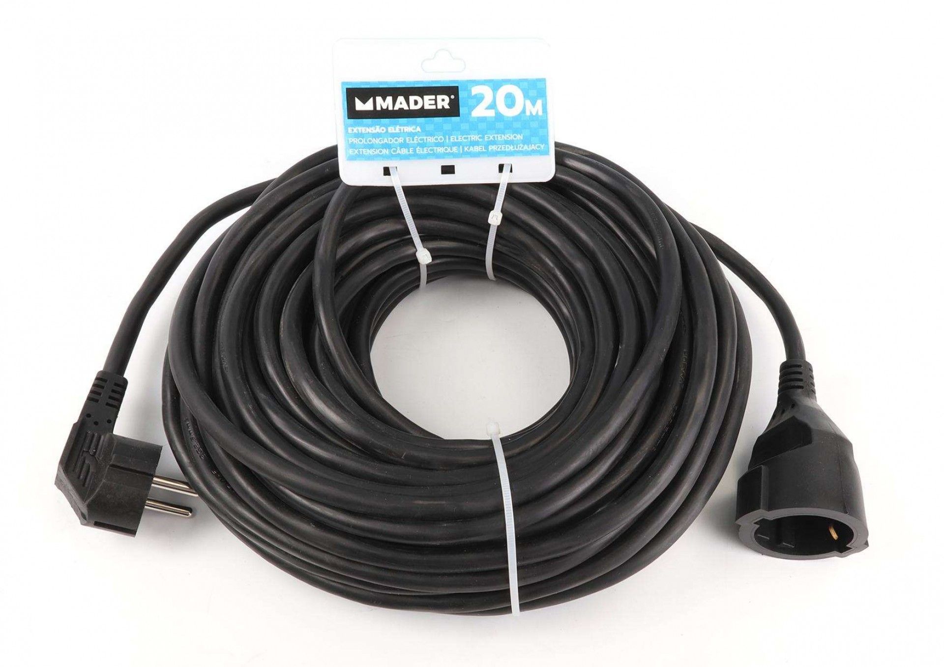 Extensão Elétrica, Preta, 20m, 3Gx2.5mm² refª 90689 MADER