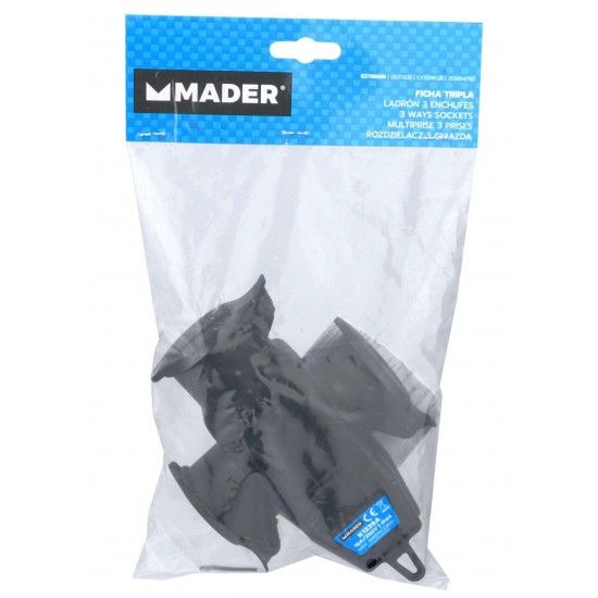 Ficha Elétrica Tripla, Exterior, com Tampa refª 89290 MADER Ficha Elétrica Tripla, Exterior, com Tampa refª 89290 MADER