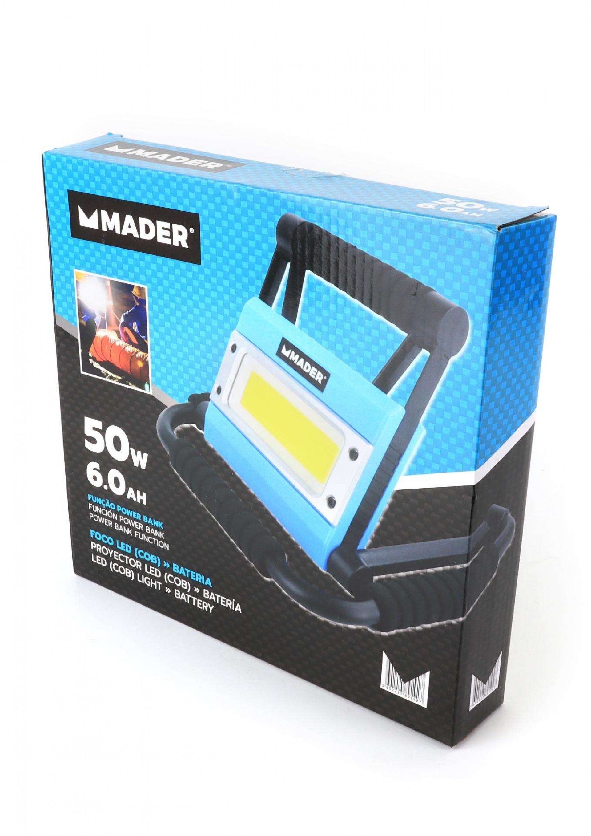 Projector Led 50W c/suporte recarregável 6.Ah refª 89192 Mader