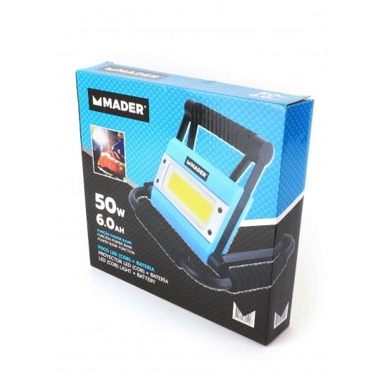 Projector Led 50W c/suporte recarregvel 6.Ah ref 89192 Mader
