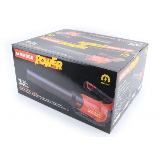 Soprador Agrícola, 18/20V, 50m/s - MADER POWER® refª 74090 MADER Soprador Agrícola, 18/20V, 50m/s - MADER POWER® refª 74090 MADER
