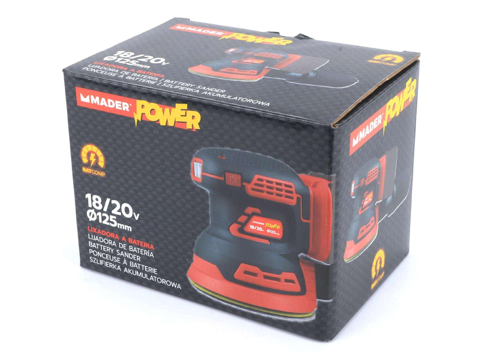 Lixadora, 18/20V, 125mm, Rotativa - MADER POWER® refª 74040 MADER