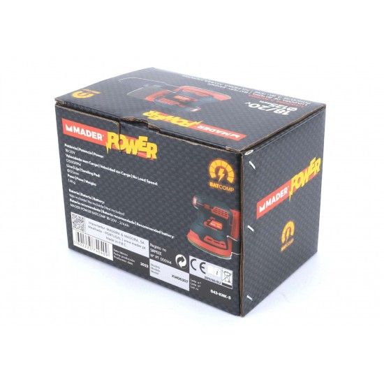 Lixadora, 18/20V, 125mm, Rotativa - MADER POWER® refª 74040 MADER Lixadora, 18/20V, 125mm, Rotativa - MADER POWER® refª 74040 MADER