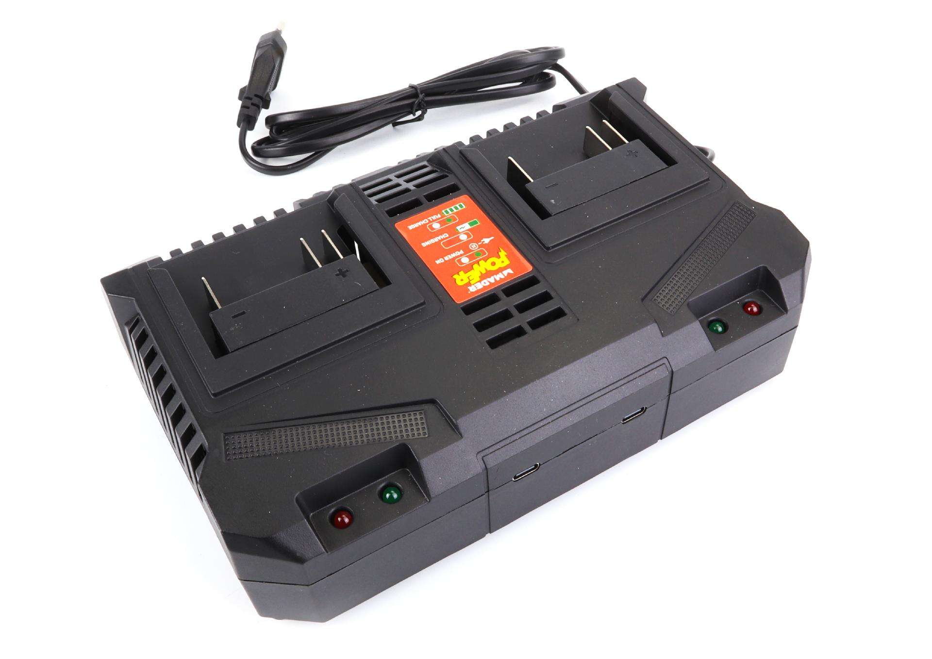 Carregador para Bateria, Duplo, 20V, 4A - MADER POWER® refª 74014 MADER