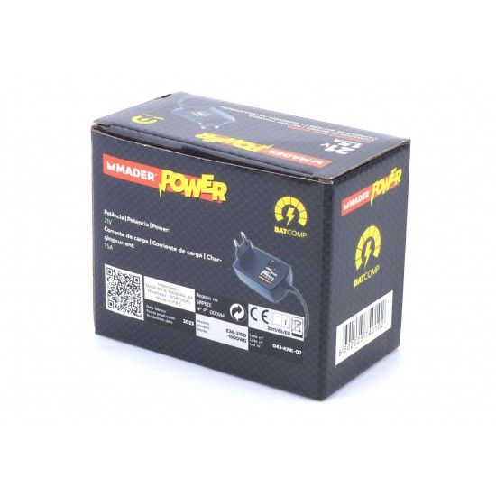 Carregador para Bateria, 21V, 1.5A - MADER POWER® refª 74010 MADER Carregador para Bateria, 21V, 1.5A - MADER POWER® refª 74010 MADER